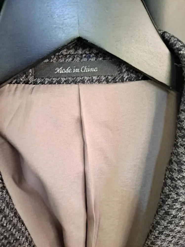 Lauren Ralph Lauren Gray Tweed 2‎ Button Blazer Wool/Cashmere Size 46R
